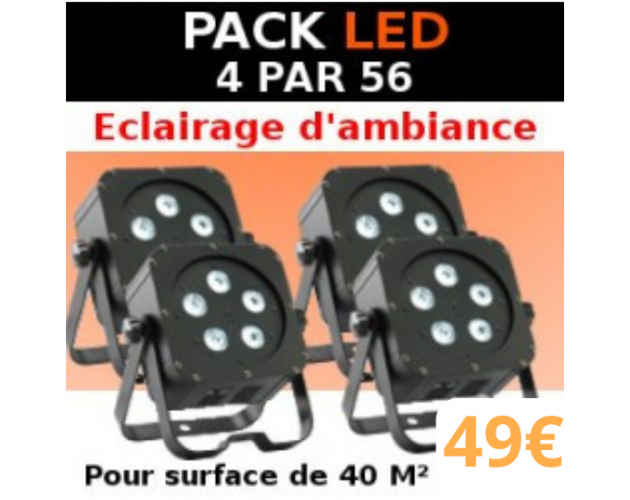 pack 4 par 56 led